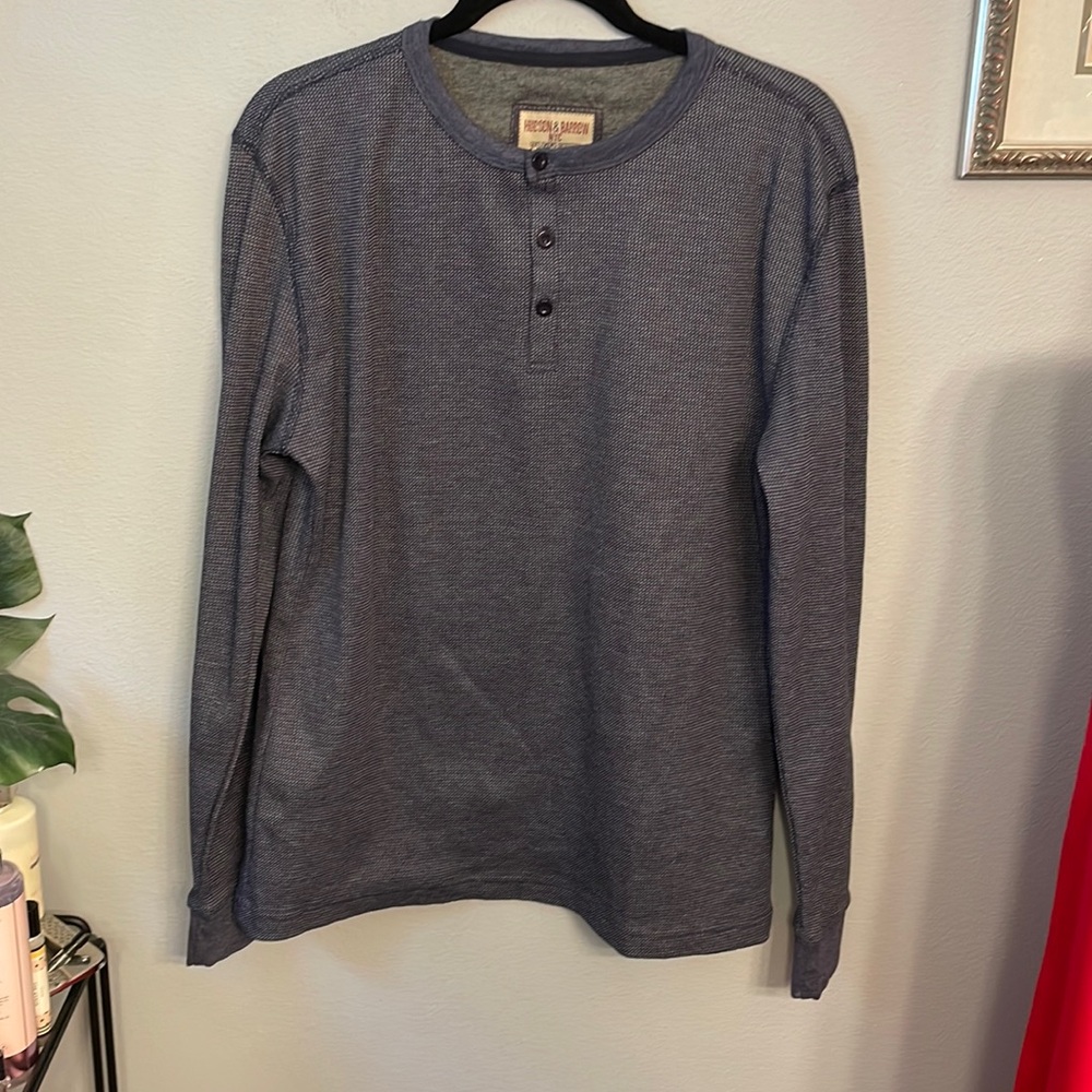 Hudson & Borrow NYC Henley Long Sleeve size L Navy